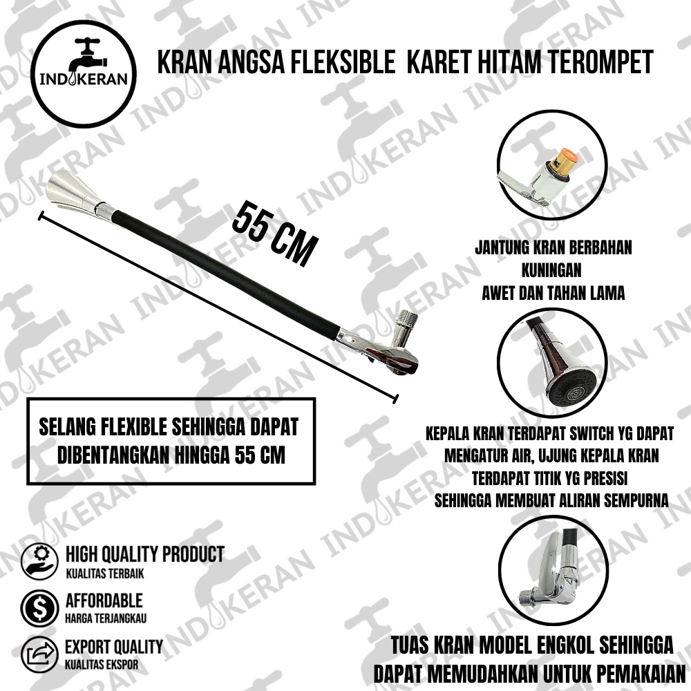 INDOKERAN - Kran Angsa Karet Hitam Terompet - High Quality