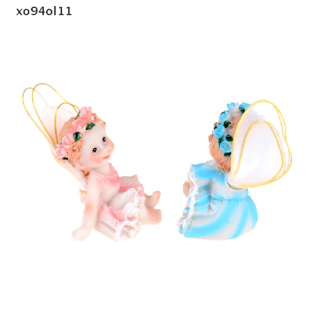 Xo Fairy Flower Angels Ornamen Miniatur Resin DIY Dekorasi Taman Peri OL