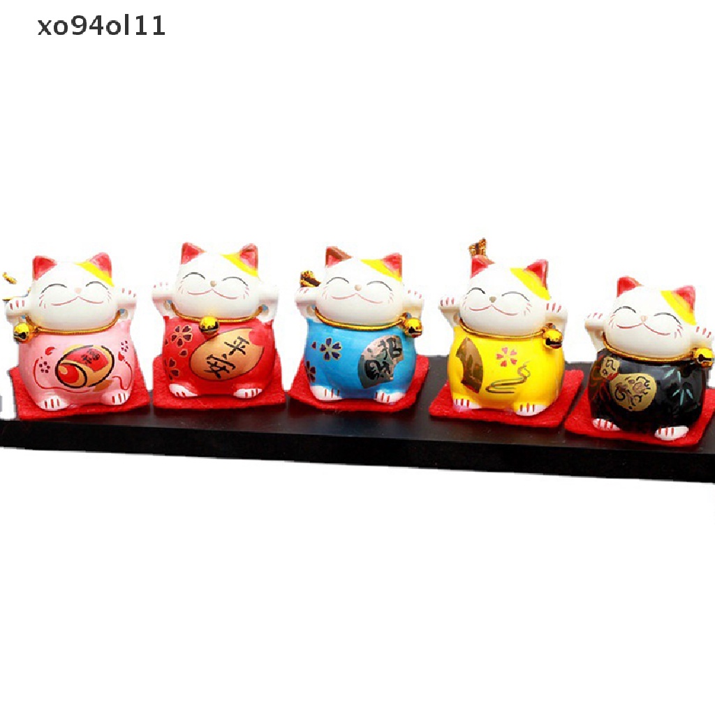 Xo 1Set Kartun Keramik Lucky Cat Dekorasi Mobil Kucing Mini Lucu Kucing Rejeki Lucky Cat Untuk Bisnis Rumah Kantor Dan Mobil Decor Aksesoris OL