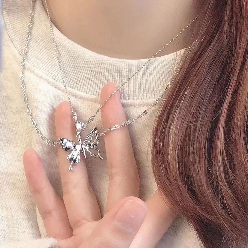 Jepang Korea Ganda Kupu-Kupu High-End Desain Niche Gaya Keren Kalung Baru