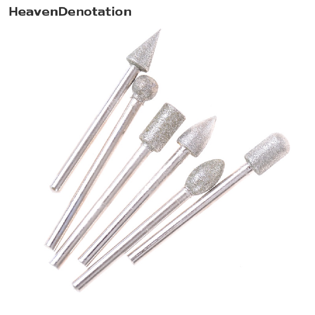 [HeavenDenotation] 20pcs 3mm Shank Diamond Grinding Burr Drill Bits Set Untuk Perhiasan Rotary Tools HDV