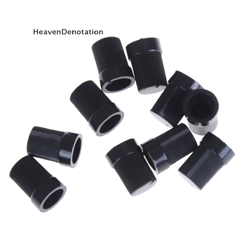 [HeavenDenotation] 10pcs Hitam Plastik Potensiometer Rotary Control Knobs Caps Untuk 6mm Dia Shaft HDV