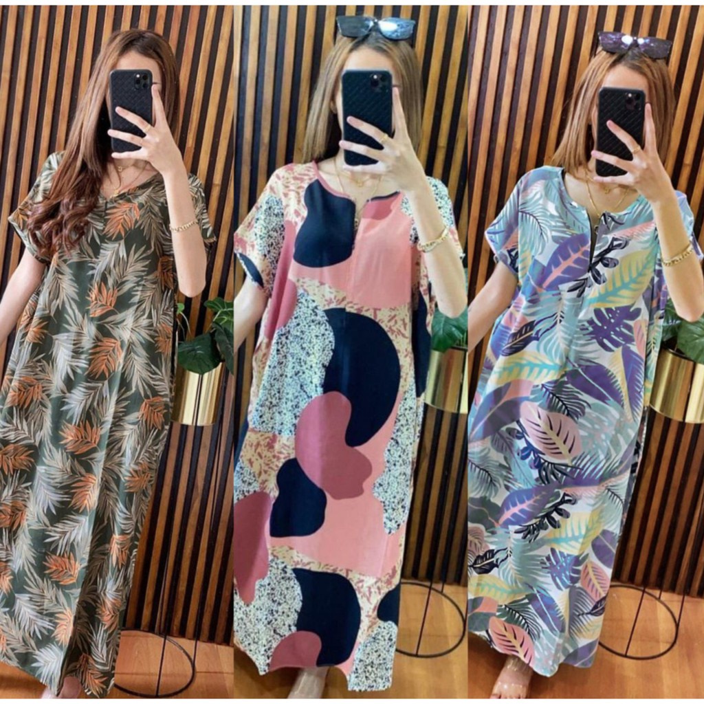 Longdres Batik Kekinian Homedres Bahan Rayon Adem Halus