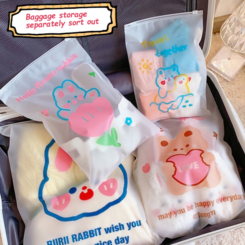 1pc Paket Penyimpanan Barang Mini Portable Travel Makeup Pakaian Dalam Multi-Ukuran Tas Penyimpanan Kapasitas Besar Permata Stationery Packet Dust-proof Clothes Sock Pouch Waterproof Cosmetic Pocket