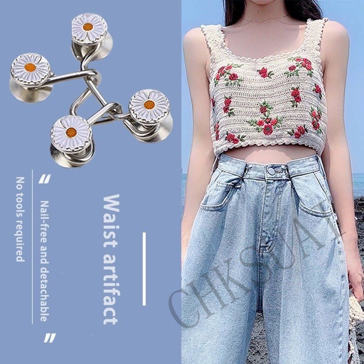 2pasang Set Bros Wanita Mengencangkan Pinggang Bros Untuk Wanita Rok Celana Jeans Adjustable Pinggang Klip Pin Logam Aksesoris Pakaian