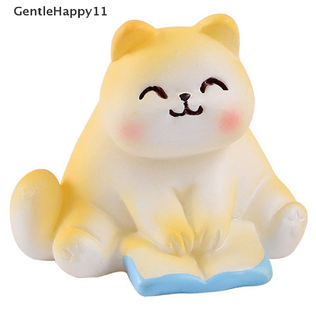 Gentlehappy Patung Kucing Miniatur Manusia Hidup Kitten Decor Figurine Mainan Taman Peri Mini id