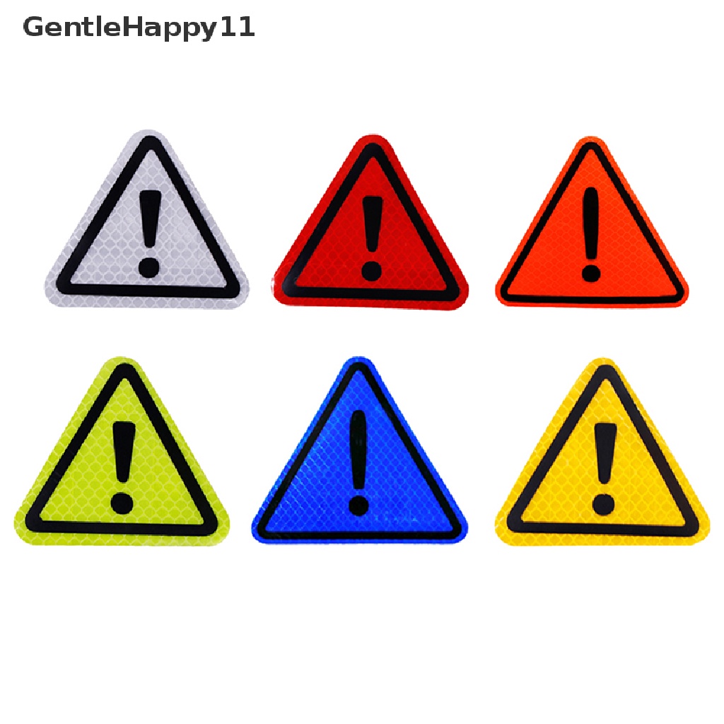 Gentlehappy Tanda Seru Segitiga Reflektif Warning Sign Stiker Mobil Berkendara Malam Aman id