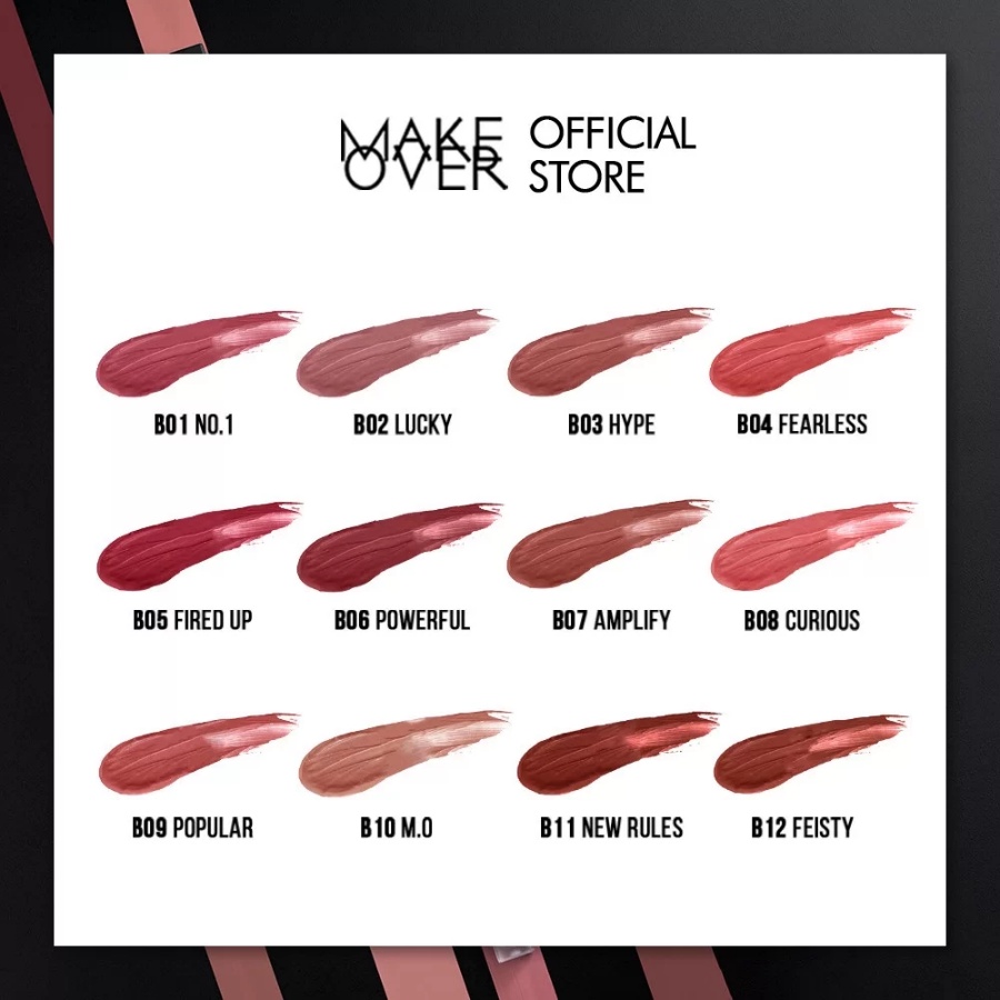 MAKE OVER Powerstay Transferproof Matte Lip Cream 7 g [ Amaze_kosmetik ]