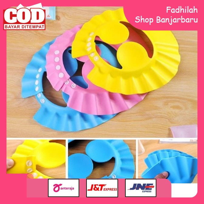 TOPI KERAMAS ANAK BAYI DENGAN PENUTUP TELINGA / TOPI MANDI ANAK / BABY SHOWER CAP | FADHILAH SHOP BJB