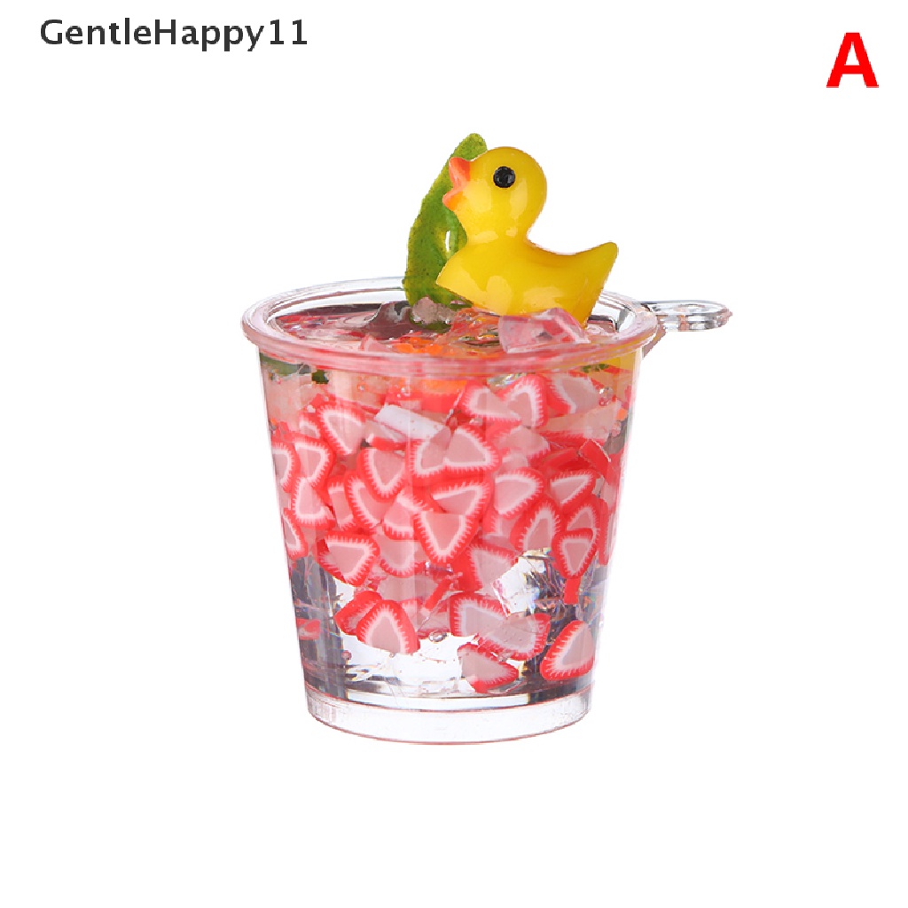 Gentlehappy 1Pc Mini Neon Little Yellow Duck Cup Cangkir Minuman Es Ember Cup Mikro Landscape Ornamen Rumah Boneka Miniatur Dekorasi id