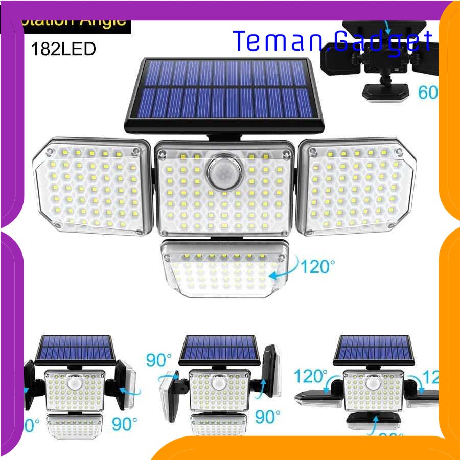 TG - LMP RUOCLN Lampu Dinding Solar PIR Sensor Waterproof 182 LED Cool White - RCN182