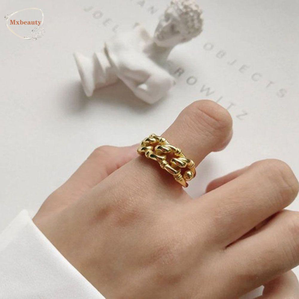 Mxbeauty Cincin Jari Bergaya Untuk Wanita Twist Open Rings Cross Geometris Aksesoris Fashion