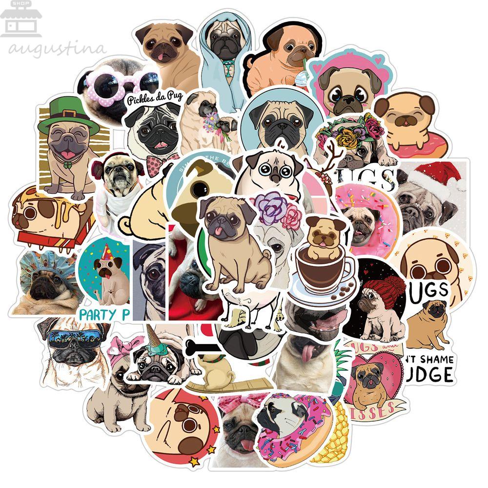 Agustinina Hewan Anjing Stiker Kartun Stiker Lucu 50 Pcs/pack DIY Scrapbook Gitar Stiker Laptop Stiker Alat Tulis Stiker Koper Stiker Hewan