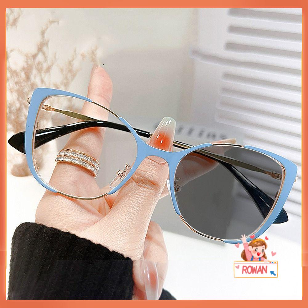 R-flower Anti-Blue Light Kacamata Kantor Perubahan Warna Warni Pelindung Mata Ultra Light Frame