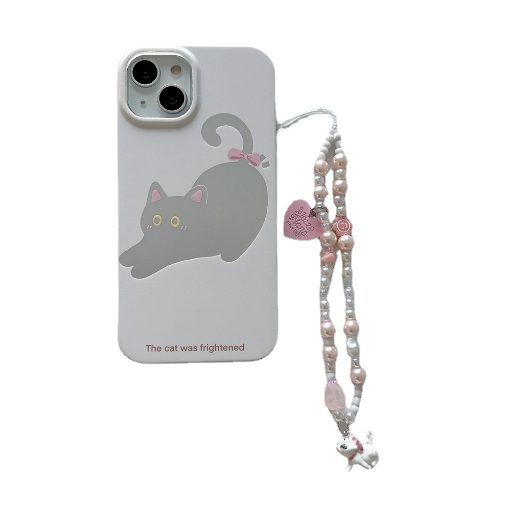 Casing Ponsel Gelang Kartun Kucing Lucu Untuk Iphone11 12 13 14 Pro Max Case Dengan Lanyard Shockproof Back Cover Casing iPhone