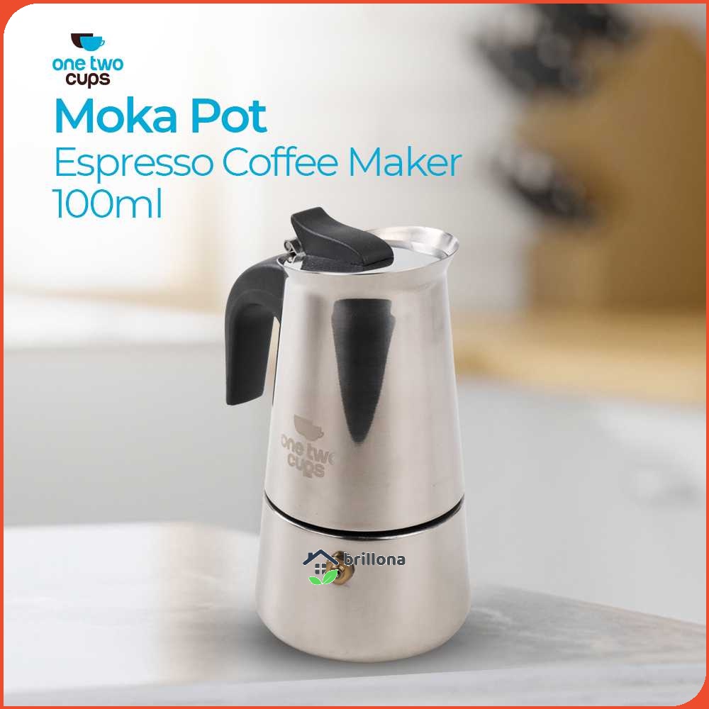 One Two Cups Espresso Coffee Maker Moka Pot Teko 100ml 2 Cup - Z20