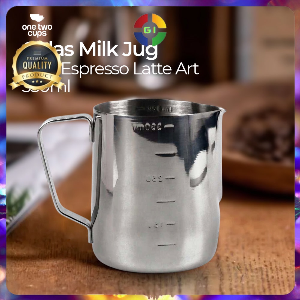 Gelas Milk Jug Kopi Espresso Latte Art Stainless Steel 350 ml Silver