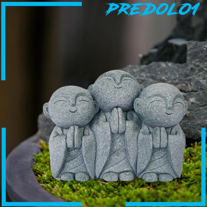 [Predolo1] Patung Dekorasi Tank Ikan Buddha Monk Figurine Untuk Mejataman Mobil