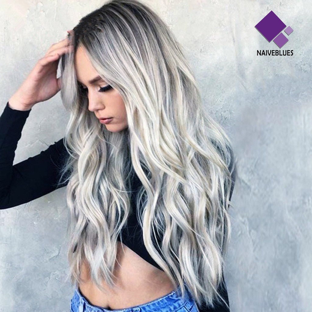 &lt; Naiveblues &gt; Wig Mid Length Mudah Dipakai Highlight Operasi Berbulu Properti Peran Fashion High