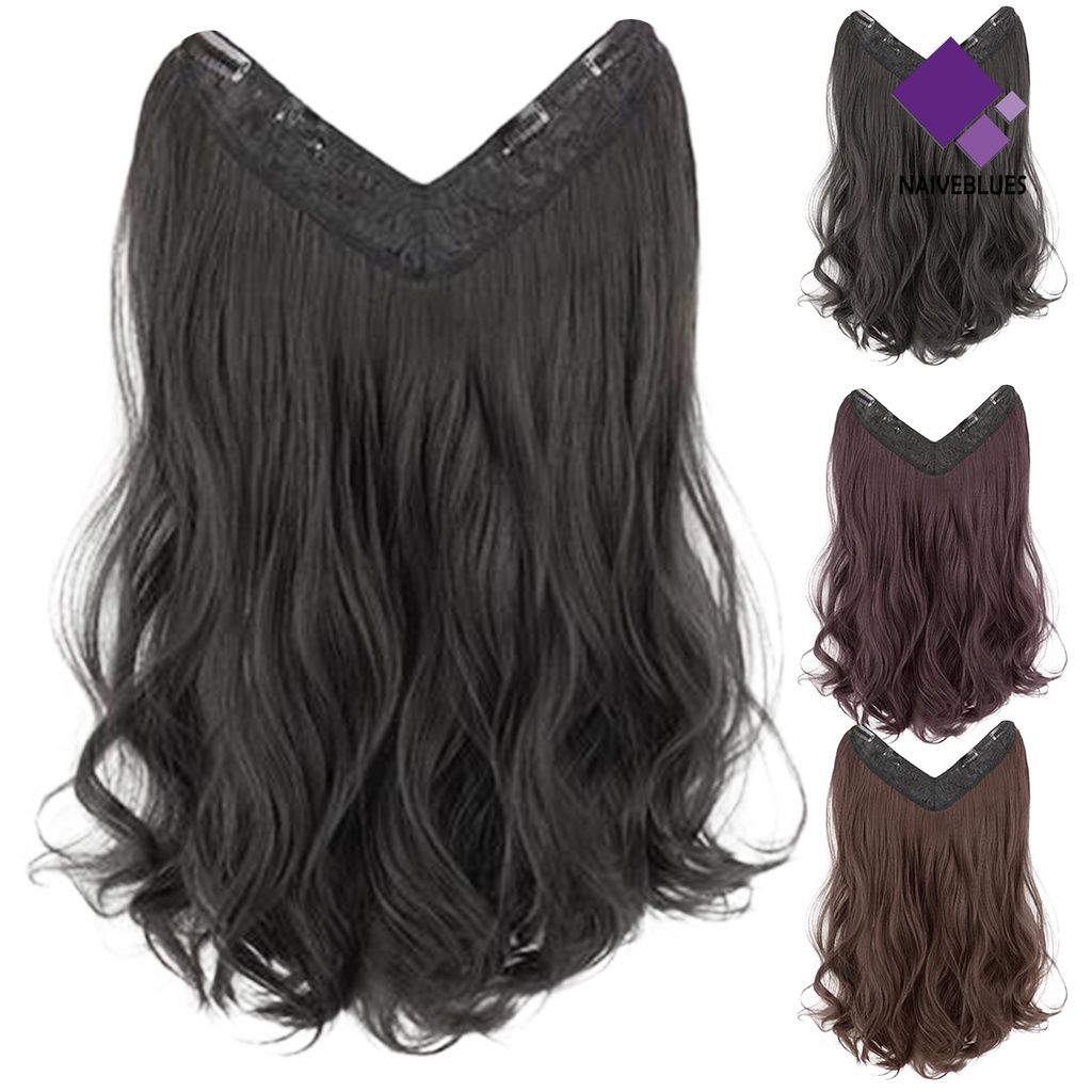 &lt; Naiveblues &gt; Wig Piece No Perm Fluffy Mensimulasikan U-Shaped Menebal Seamless One Piece Curly Partial