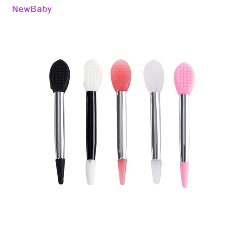 Newbaby 5PCS Dua Sisi Silikon Lip Balms Lip Mask Brush Makeup Brushes Alat ID