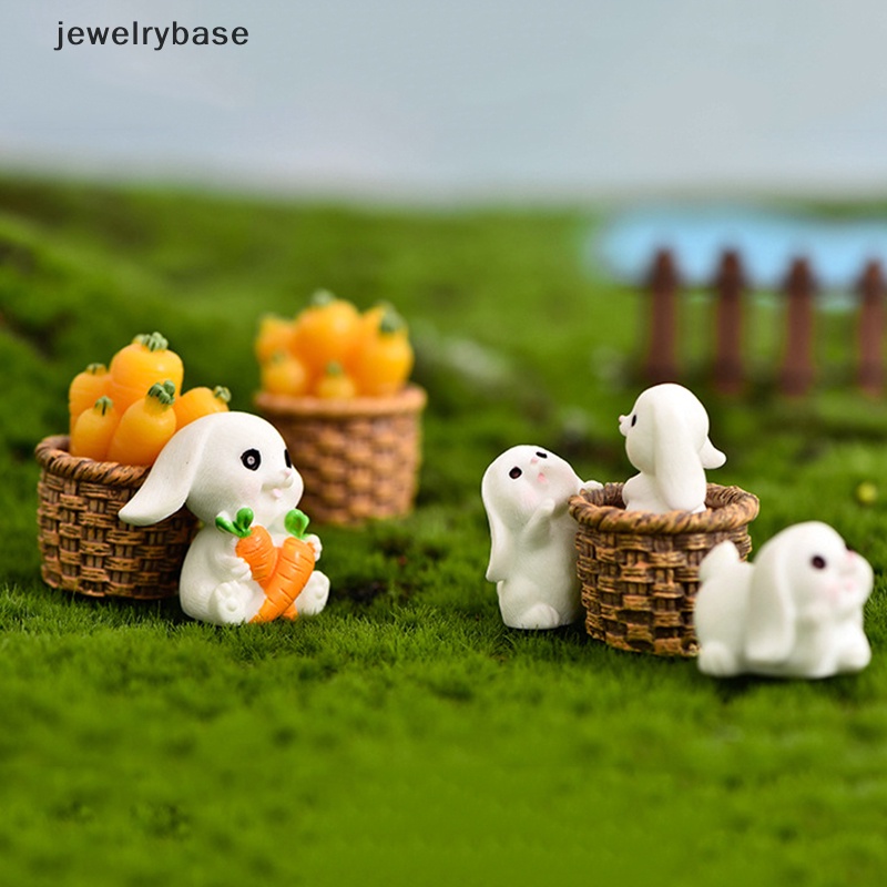 [jewelrybase] Patung Hewan Model Kelinci Yang Indah Rumah Boneka Miniatur Lanskap Mikro Butik Kelinci