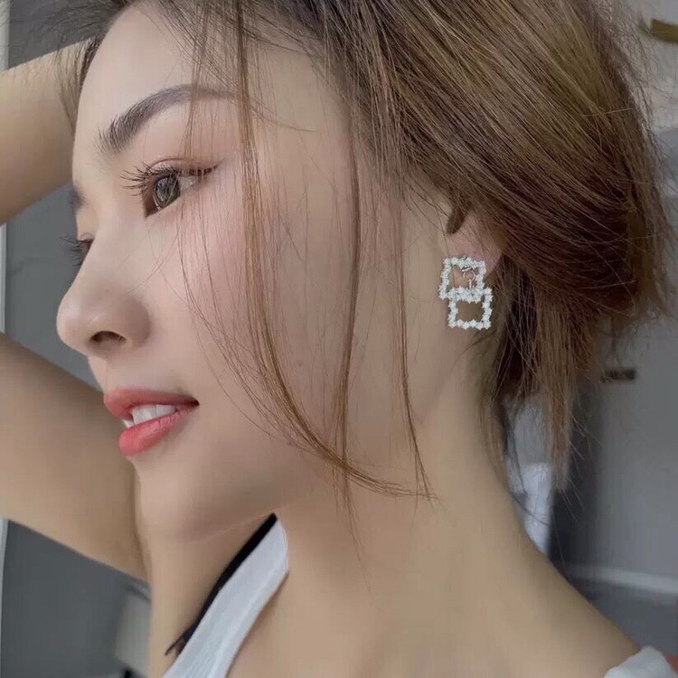 Goldkingdom Aksesoris Perhiasan Fashion Ready Stock Sterling Silver Bertabur Berlian Anting Dewi Mewah Ringan Anting Serbaguna Hadiah Untuk Wanita