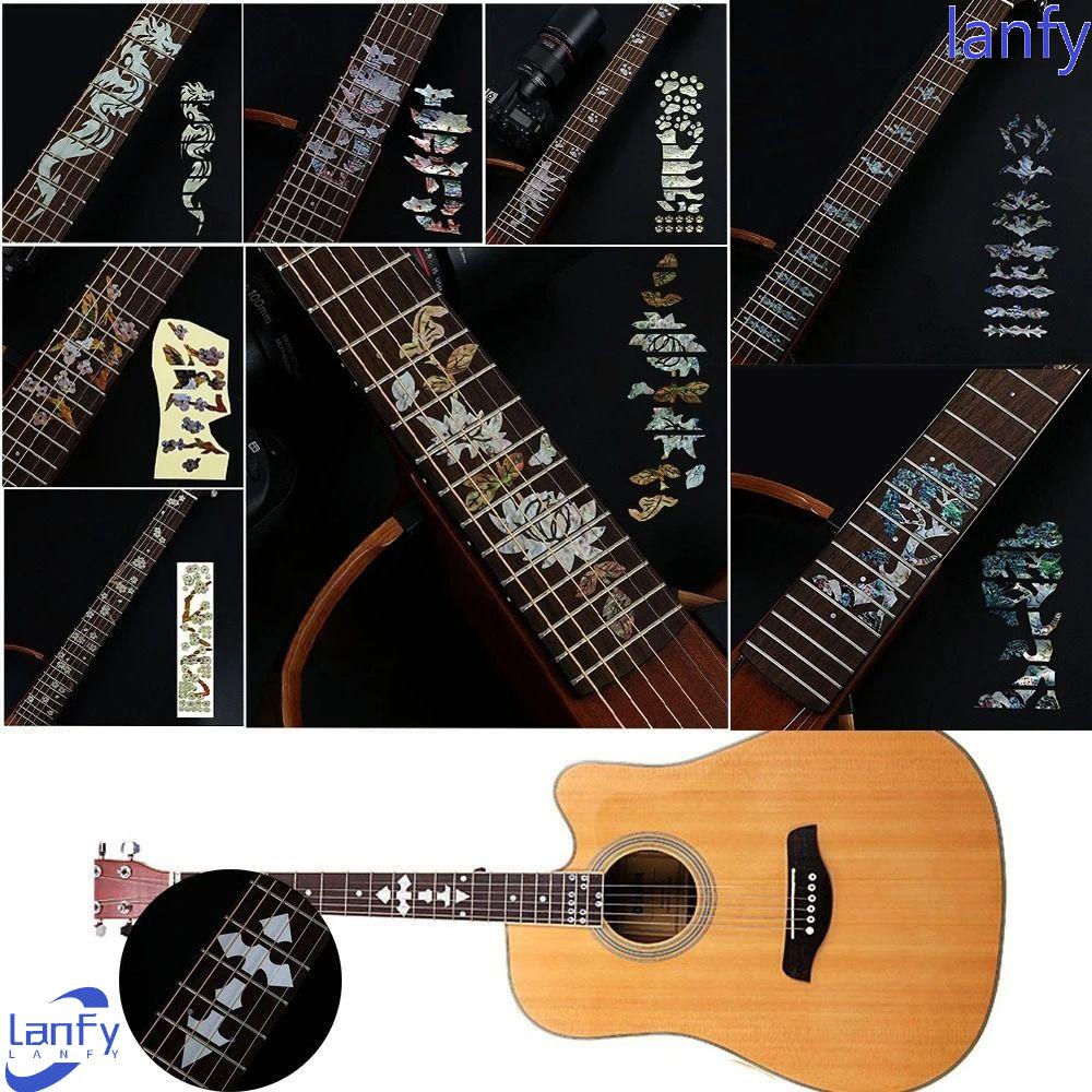 Lanfy Stiker Gitar Alat Musik 22gaya Gitar Akustik Gitar Inlay Stiker Gitar Elektrik PET Guitar Decals