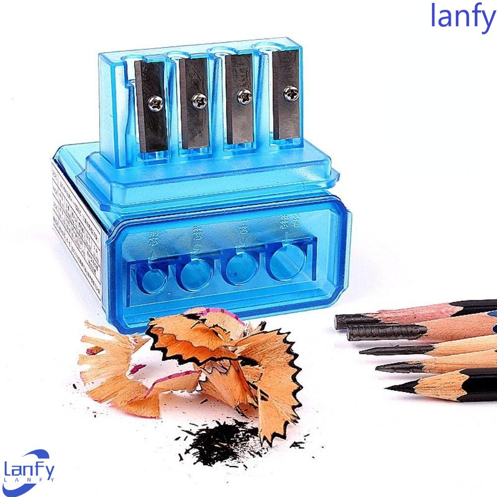 Lanfy Pengasah Pensil Portable Gambar Transparan Siswa Sekolah Sketsa Manual Sharpener