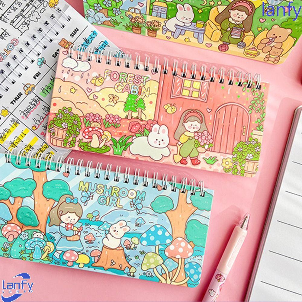 Lanfy Weekly Planner Notebook Kartun Siswa Akun Tangan Alat Tulis Anak To Do List Agenda Diary Book