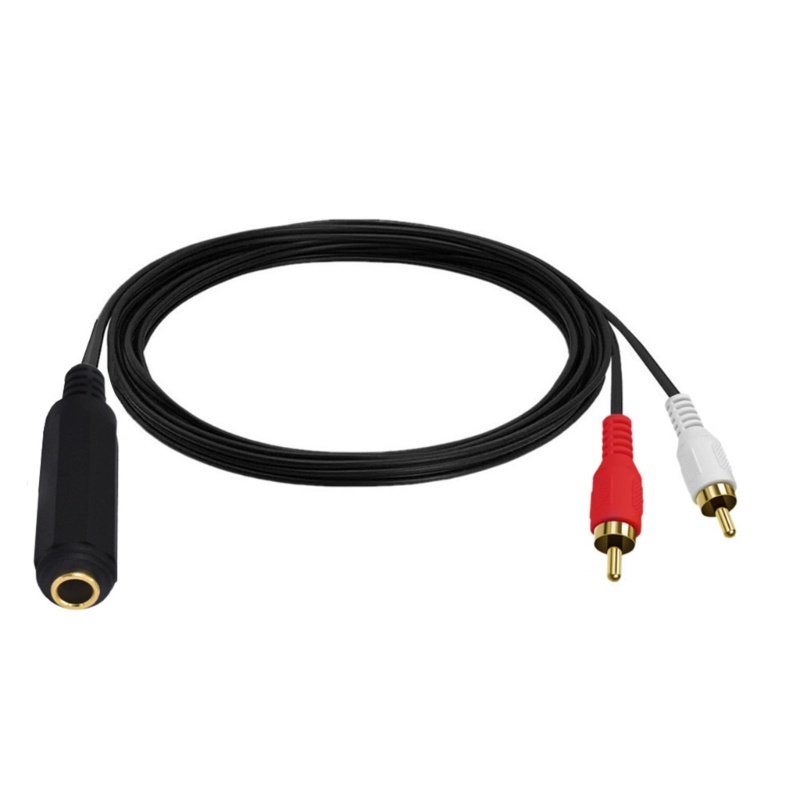 Cre 1per4 Female to 2RCA Kabel Adapter Cable RCA Extension Cable Pengganti Aplikasi Lebar Excellet Kabel Suara