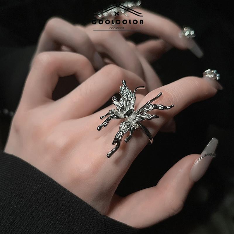 COD❤️Cincin kupu-kupu Terbuka Adjustable Ring Fashion Korea Gaya Aksesoris Fashion- cl