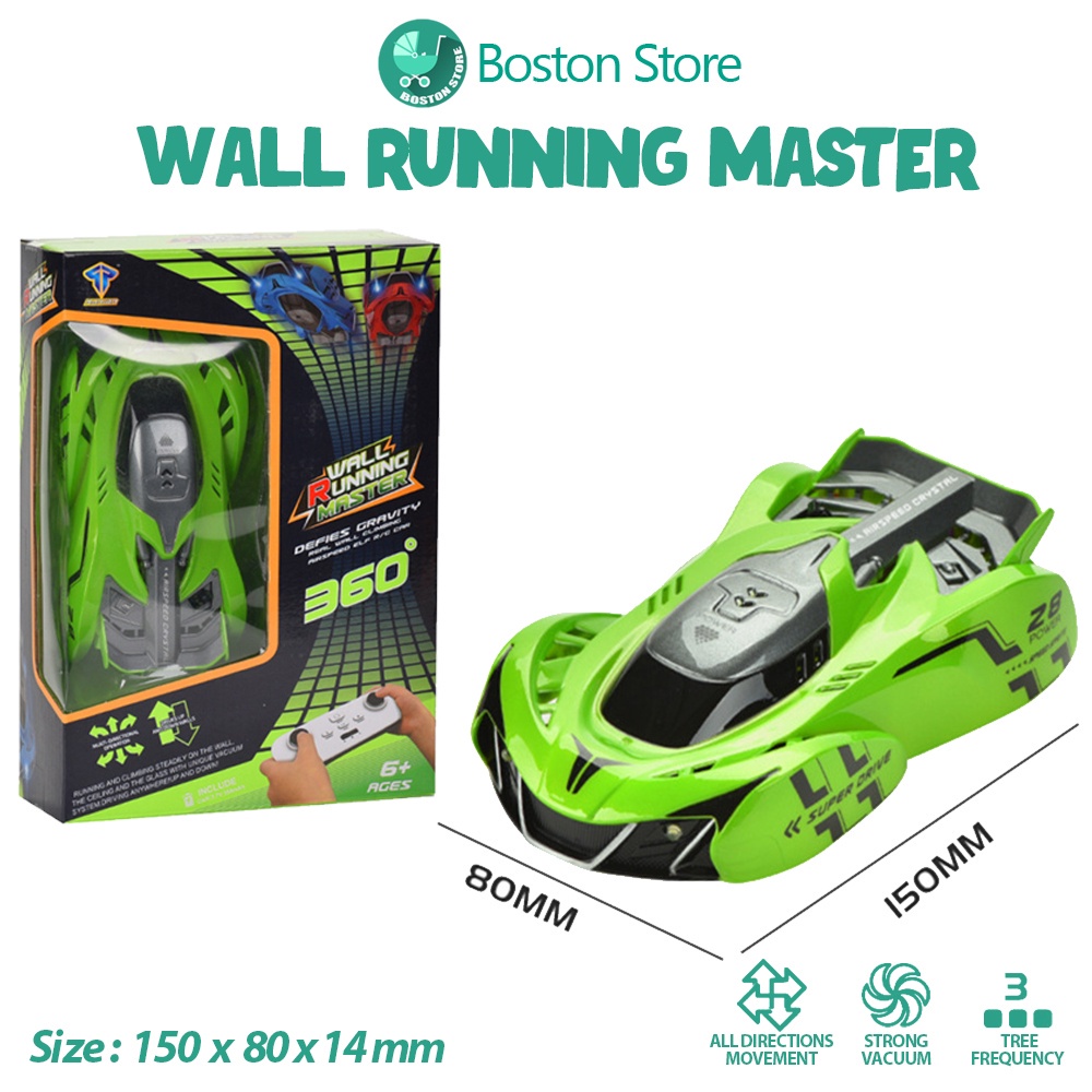 Bostonstore RC Car mainan mobil anak Wall Climber USB Charge