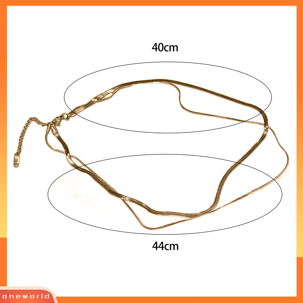 [EONE] Wanita Kalung Double Layer Multilayer Hias Perhiasan Hip Hop Rantai Ular Choker Necklace Untuk Pesta