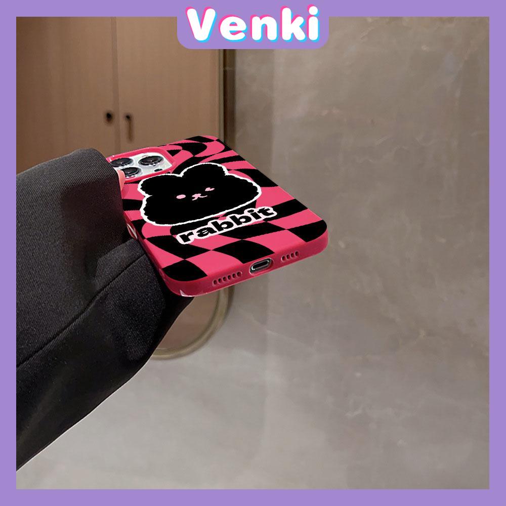 VENKI - For iPhone 11 iPhone Case Pink Glossy TPU Soft Case Shockproof Protection Camera Cute Cute Rabbit Compatible with iPhone 14 13 Pro max 12 Pro Max xr xs max 7Plus 8Plus