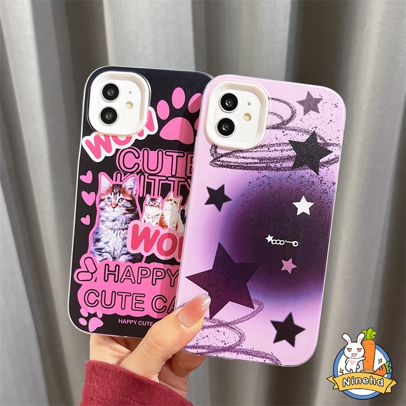 Redmi 12C A1 A1+10C 10A 10 9 9A 9C 9T Note11 11s 10 10s 9 9s Pro Xiaomi 11 Lite Poco X3 Pro NFC 3in1 Casing Grape Purple Star Phone Case Pelindung Kamera Tahan Guncangan Soft Cover