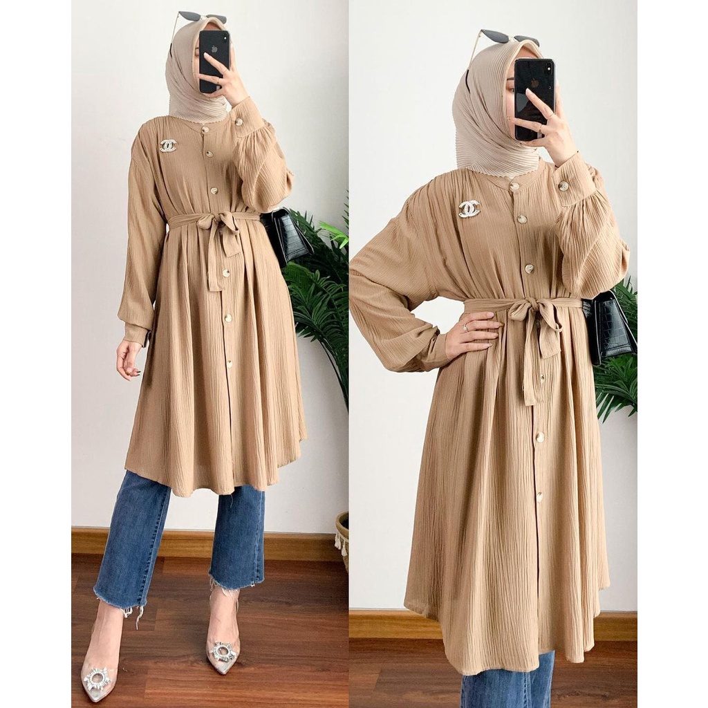 Tunik Amanda Terbaru Bahan Crincle