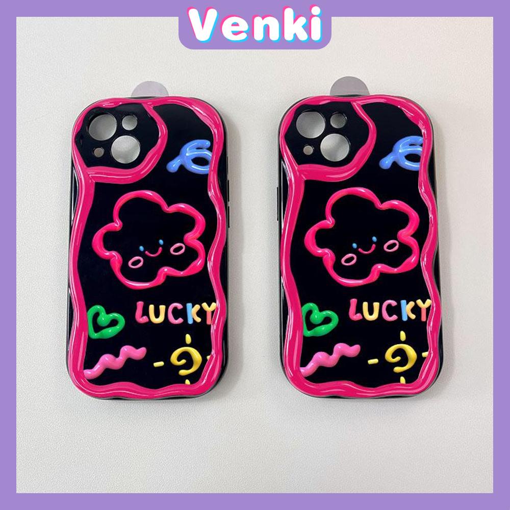 VENKI - For iPhone 11 iPhone Case 3D Curved Edge Wave Glossy Black TPU Airbag Shockproof Camera Cover Purple Bunny Compatible with iPhone 14 13 Pro max 12 Pro Max xr xs max 7Plus