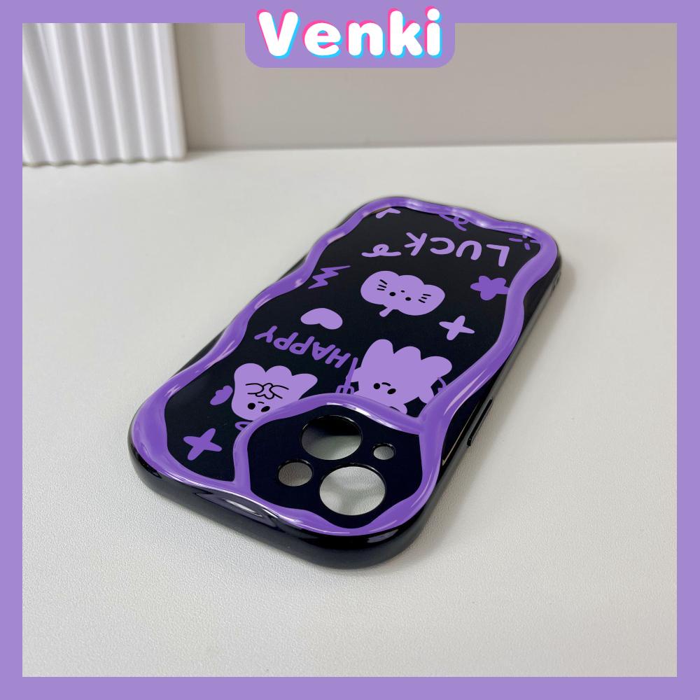 VENKI - For iPhone 11 iPhone Case 3D Curved Edge Shiny Finish Black TPU Airbag Shockproof Camera Case Purple Little Devil Compatible with iPhone 14 13 Pro max 12 Pro Max xr xs max