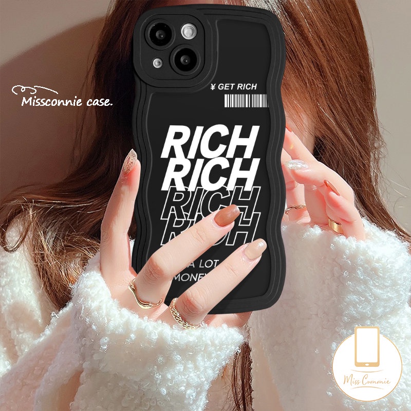 Simple INS Graffiti Letter Case Untuk Redmi Note11 9s 8 10s 9 11s 11 10 Pro POCO M3 X3 NFC Pro Redmi 10C 10A 9T A1 12C 9C 9A 9 10 A1+Mi 11T Pro Soft Tpu Wavy Edge Cover Belakang