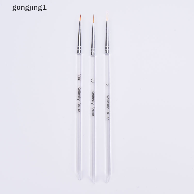 Ggg 3pcs Nail Art Drawing Striping Liner Pen Brush DIY Paing Lines Set Manicure ID