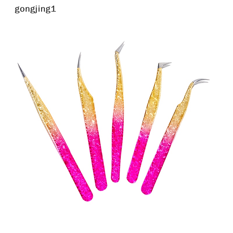 Ggg 1Pcs Pinset Bulu Mata Stainless Steel Eyelashes Extension Antistatic Brow Lash ID