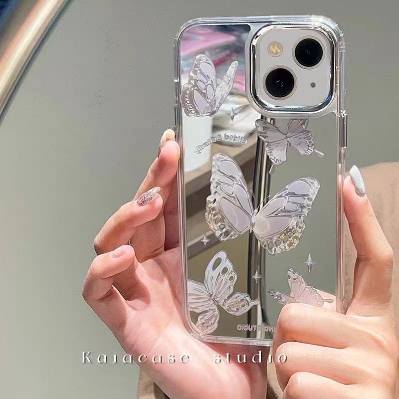 Cocok Untuk Iphone14 Pro Max iPhone Phone Case Cermin Casing Ponsel Kuat Kamera Perlindungan Tahan Guncangan Gaya Sederhana Kompatibel Dengan Iphone13 13pro 13prm iPhone 11 7Plus 8Plus Xr XS 12 Pro Max Casing Ponsel
