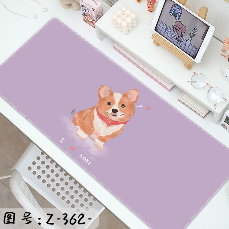 Alas Mouse Kartun Anjing Lucu Alas Meja Khusus Laptop Komputer Besar, Alas Meja Kantor Kreatif