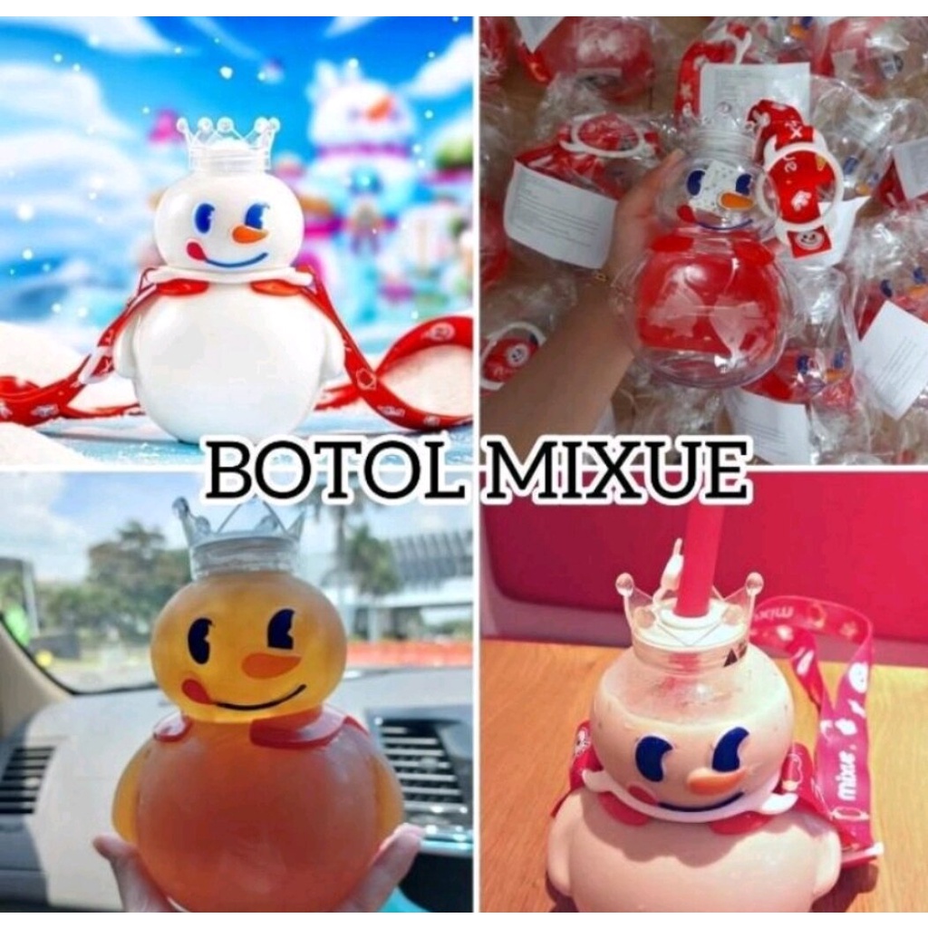 BOP BOTOL MINUM MIXUE SNOW KING VIRAL 700ml FREE TALI GANTUNGAN CANTIK AMAN DIPAKAI