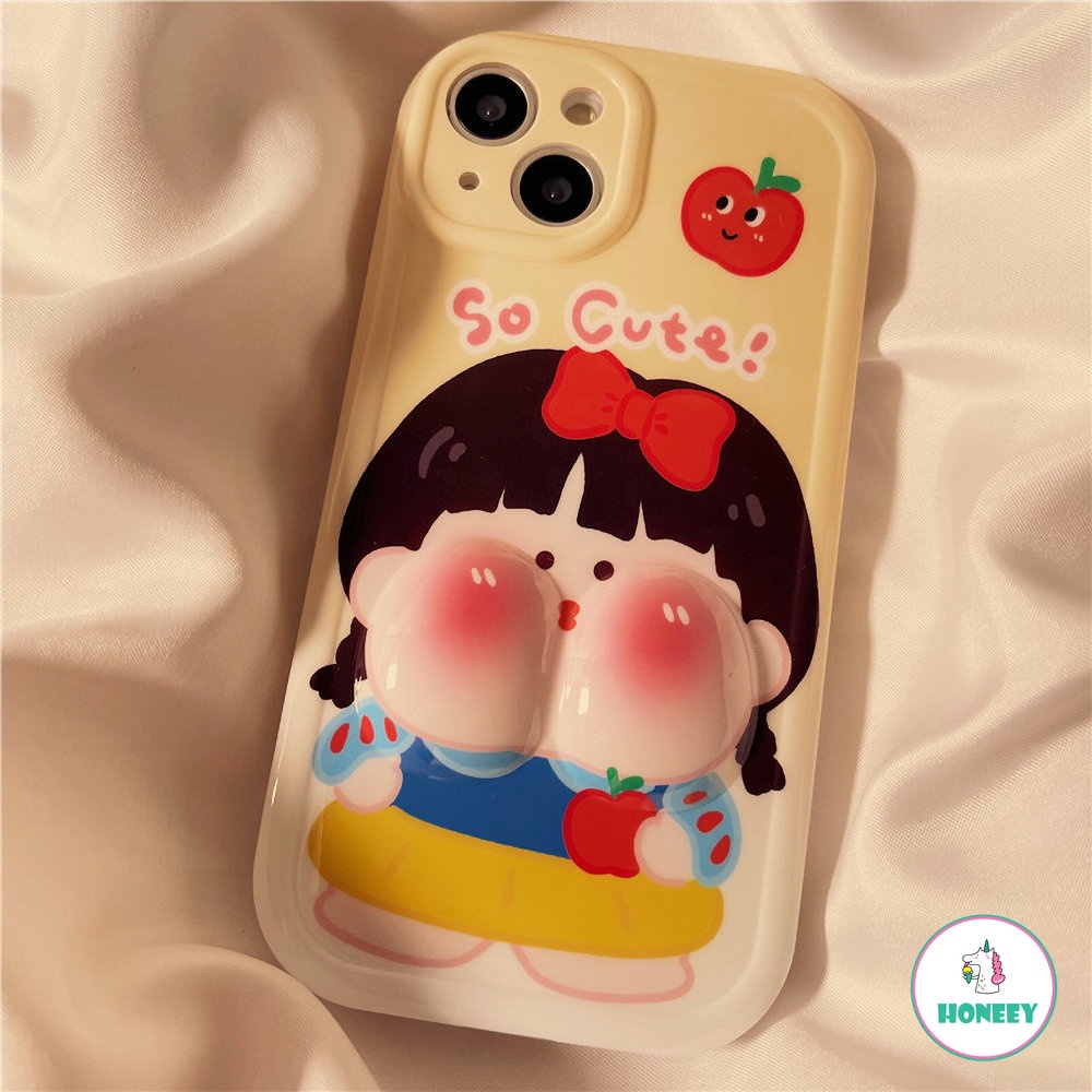 IPHONE Ins Korea 3D Lucu Penutup Wajah Besar Untuk Untuk Iphone13 12 11 Pro Max14 Plus Kartun Lucu Cubit Wajah Ponsel Case TPU Soft Shell