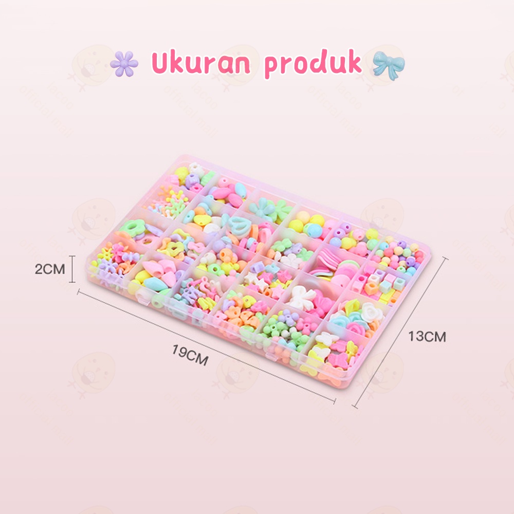 Lacoo Diy manik manik set Beads diy Meronce manik manik Kerajinan anak Mainan edukasi kreatifitas anak meronce gelang