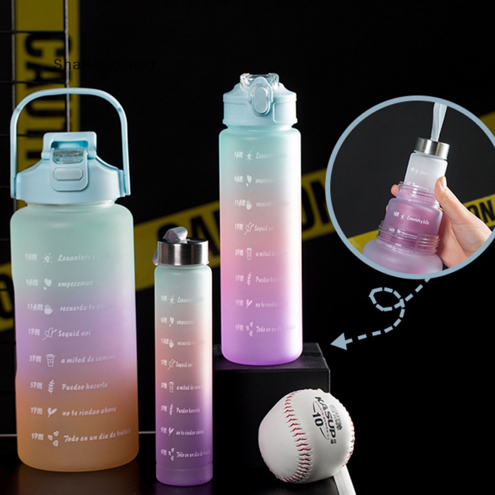 Selip 3pcs/Set Botol Air Kapasitas Besar Botol Air Olahraga Anak Perempuan Anak Minum SKK