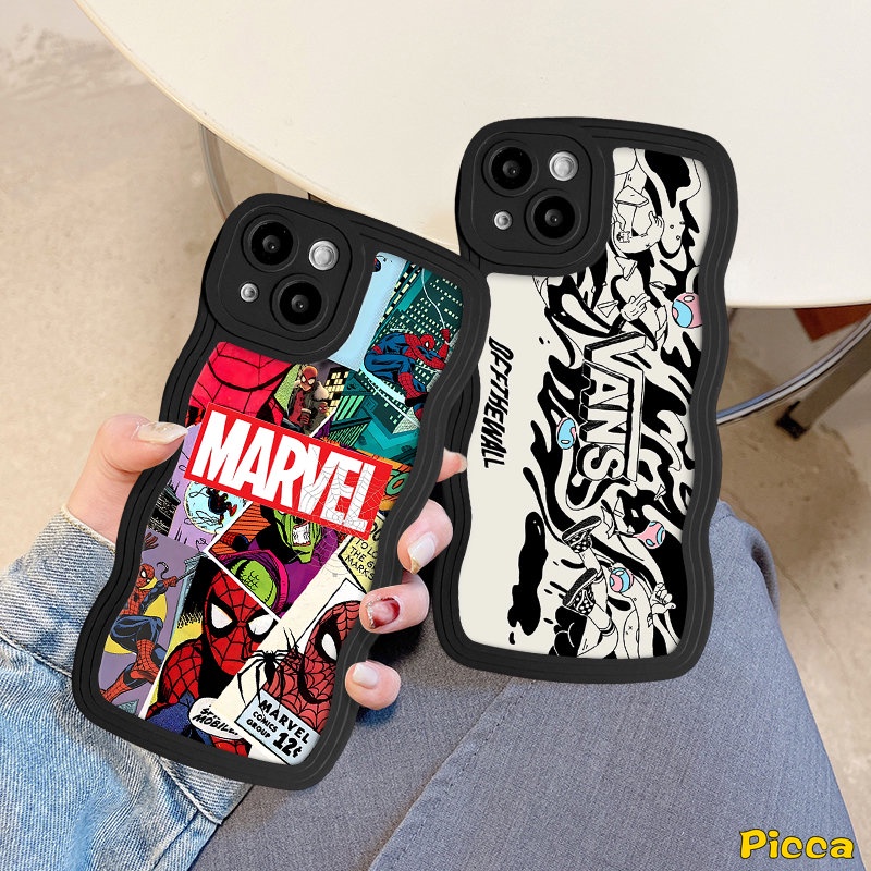 Case Label Graffiti Anime Kartun Merek Trendi Untuk Infinix Hot 12i 10Lite 11s 10s 20 10 9 20s 8 12 Pro Hot 9 10 11 12 Play Note 12 G96 10 Pro Smart 6 4 5 Plus Tepi Bergelombang Lembut Sarung