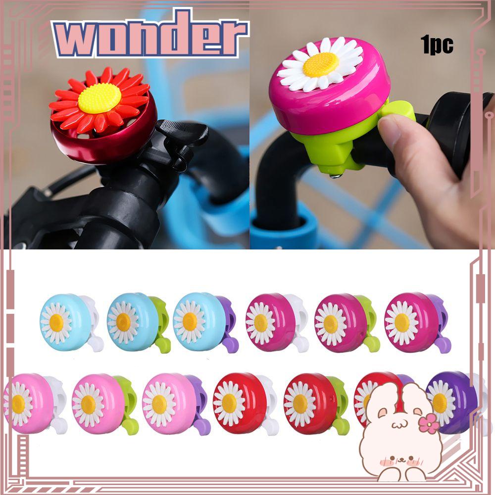 Wonder 1PC Bersepeda Stang Sepeda Anak Perempuan Bunga Daisy Alloy Plastics Rings Horn Suara Alarm